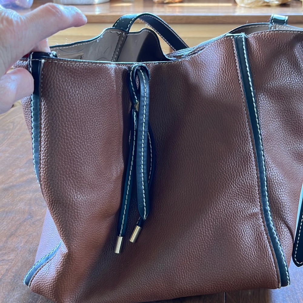 London Fog Brown and Black Shoulder Bag